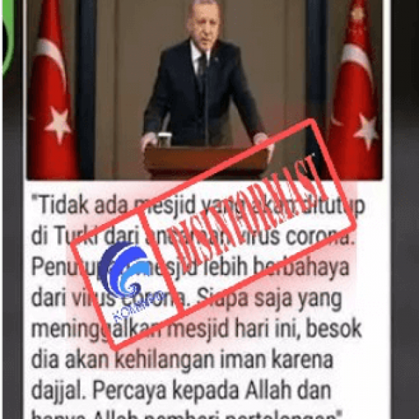 CEK FAKTA: Presiden Erdogan Tidak Tutup Masjid Saat Wabah Covid-19?